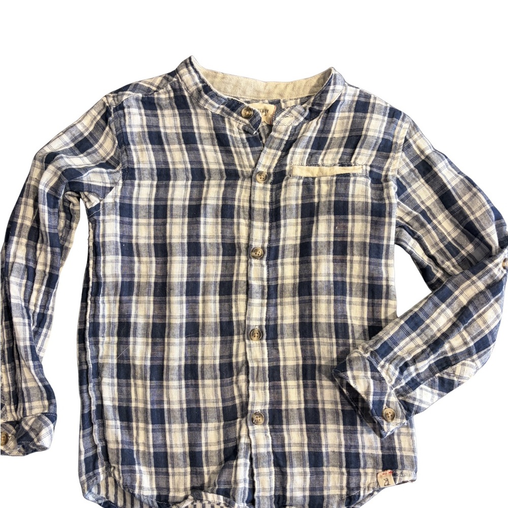 Stylish Kids Blue Plaid Button-Down Shirt